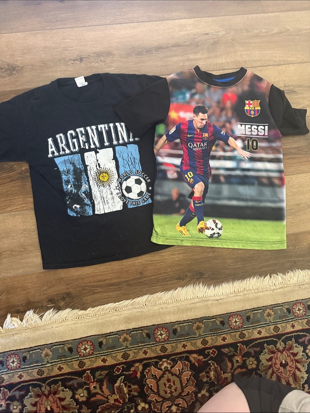 Messi Barcelona Kids Graphic Soccer T-Shirt - Black & Multicolor